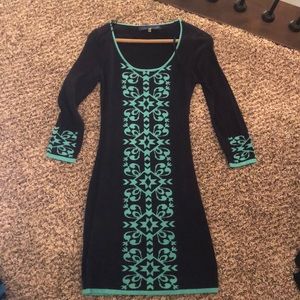 Navy Francescas fitted sweater dress